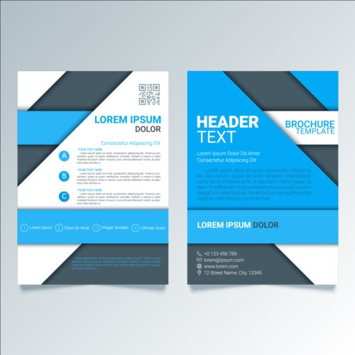 Blue styles flyer and brochure cover vector 01