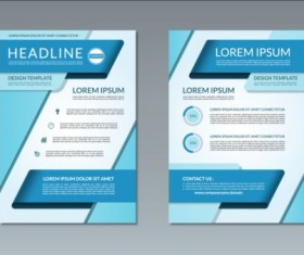 Blue styles flyer and brochure cover vector 02
