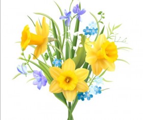 Blue with yellow flower beautiful vector