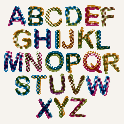 Blurred colored alphabet vector