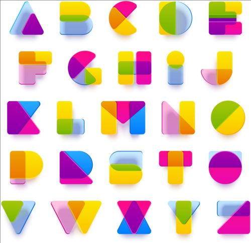 Blurred colored alphabets vectors