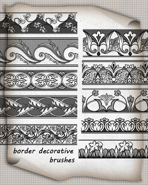 Border decorative brushes