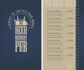 Brewery menu with denim textures vector 05