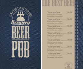 Brewery menu with denim textures vector 06
