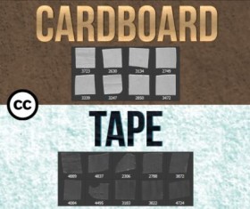 Cardboard and Tape Photoshop Brushes