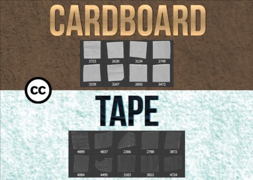 Cardboard and Tape Photoshop Brushes