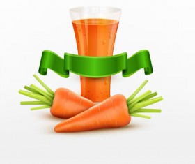 Carrot juice with green ribbon vector