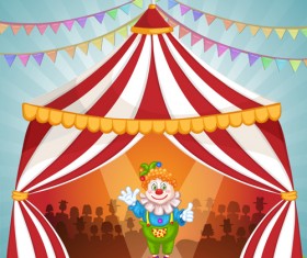 Cartoon circus tent and animals design vector 04