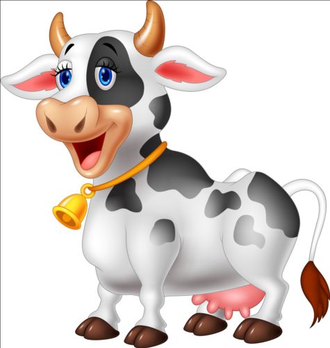 Cartoon cow cute vector