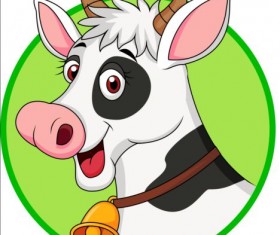 Cartoon cow with bells vector