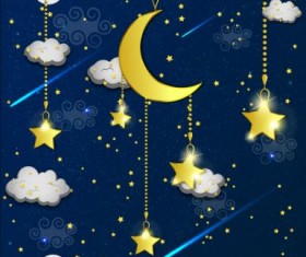 Cartoon good night background vector 03
