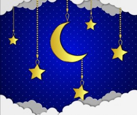 Cartoon good night background vector 05