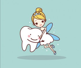 Cartoon tooth fairy vector material 01
