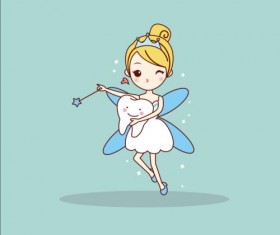 Cartoon tooth fairy vector material 02