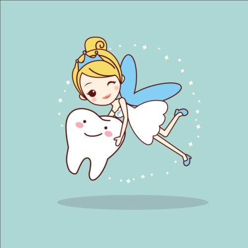 Cartoon tooth fairy vector material 04