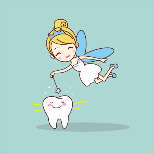 Cartoon tooth fairy vector material 05