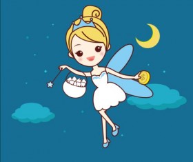 Cartoon tooth fairy vector material 07