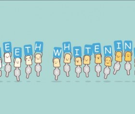 Cartoon tooth family vector 01