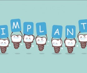 Cartoon tooth family vector 04