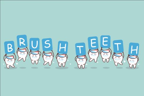 Cartoon tooth family vector 05