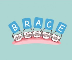 Cartoon tooth family vector 06