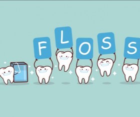 Cartoon tooth family vector 07