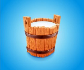 Casks and milk vector