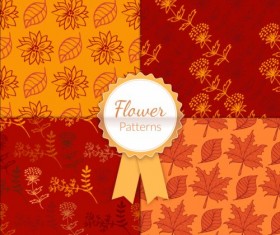 Charming flower pattern seamless vector set 04