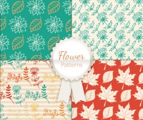 Charming flower pattern seamless vector set 05