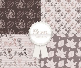 Charming flower pattern seamless vector set 06