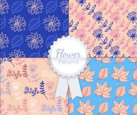 Charming flower pattern seamless vector set 07