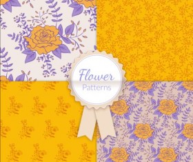 Charming flower pattern seamless vector set 08
