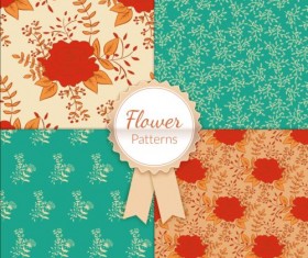 Charming flower pattern seamless vector set 10