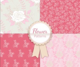 Charming flower pattern seamless vector set 12