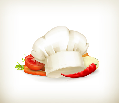 Chef hat with vegetables vector illustration