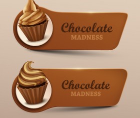Chocolate ice cream banners vector