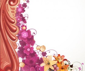 Classical flower art background vector 06