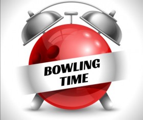 Clock with bowling vector