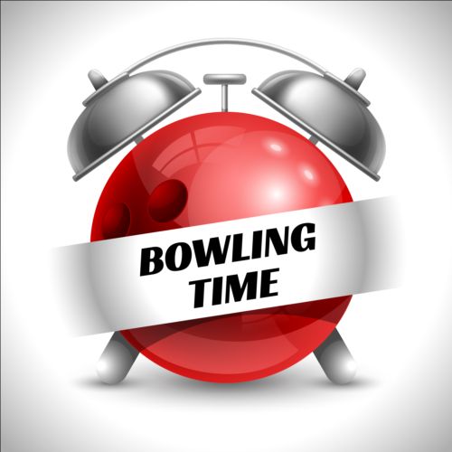 Clock with bowling vector