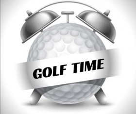 Clock with golf vector