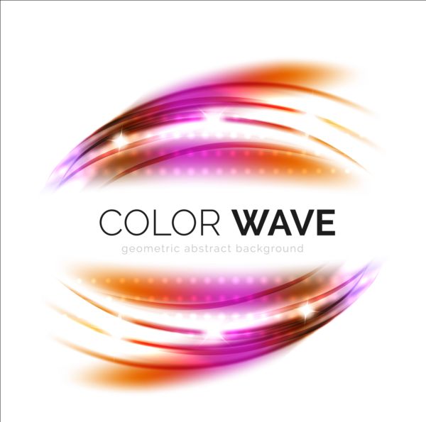 Color light wave effect backgrounds vector 01