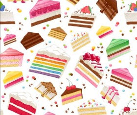 Colored cake seamless pattern vector