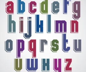 Colored flat alphabet vector 01