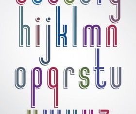 Colored flat alphabet vector 02