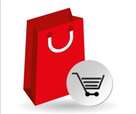 Colored shopping bag illustration set vector 01