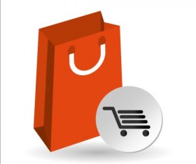 Colored shopping bag illustration set vector 03