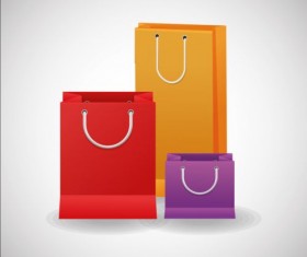 Colored shopping bags illustration vector 02