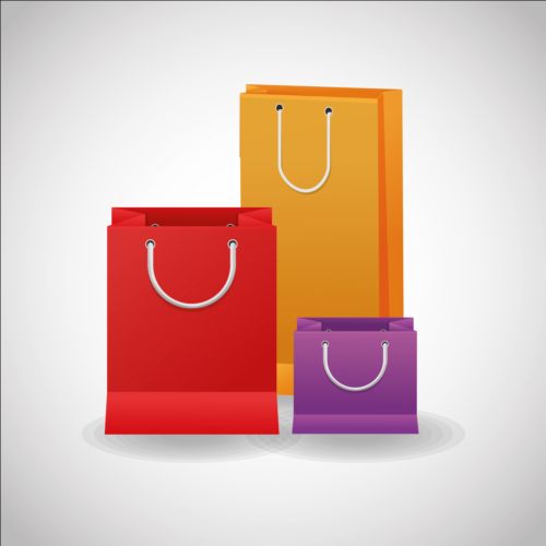Colored shopping bags illustration vector 02