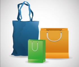 Colored shopping bags illustration vector 03