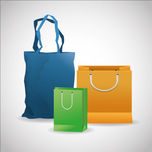 Colored shopping bags illustration vector 03